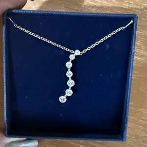 Stunning Silver Necklace with Crystal Drops Swarovski Crystals with earrings